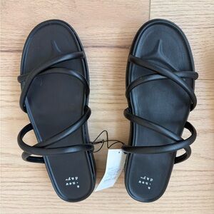 a new day Black Multi-Strap Slide Sandals